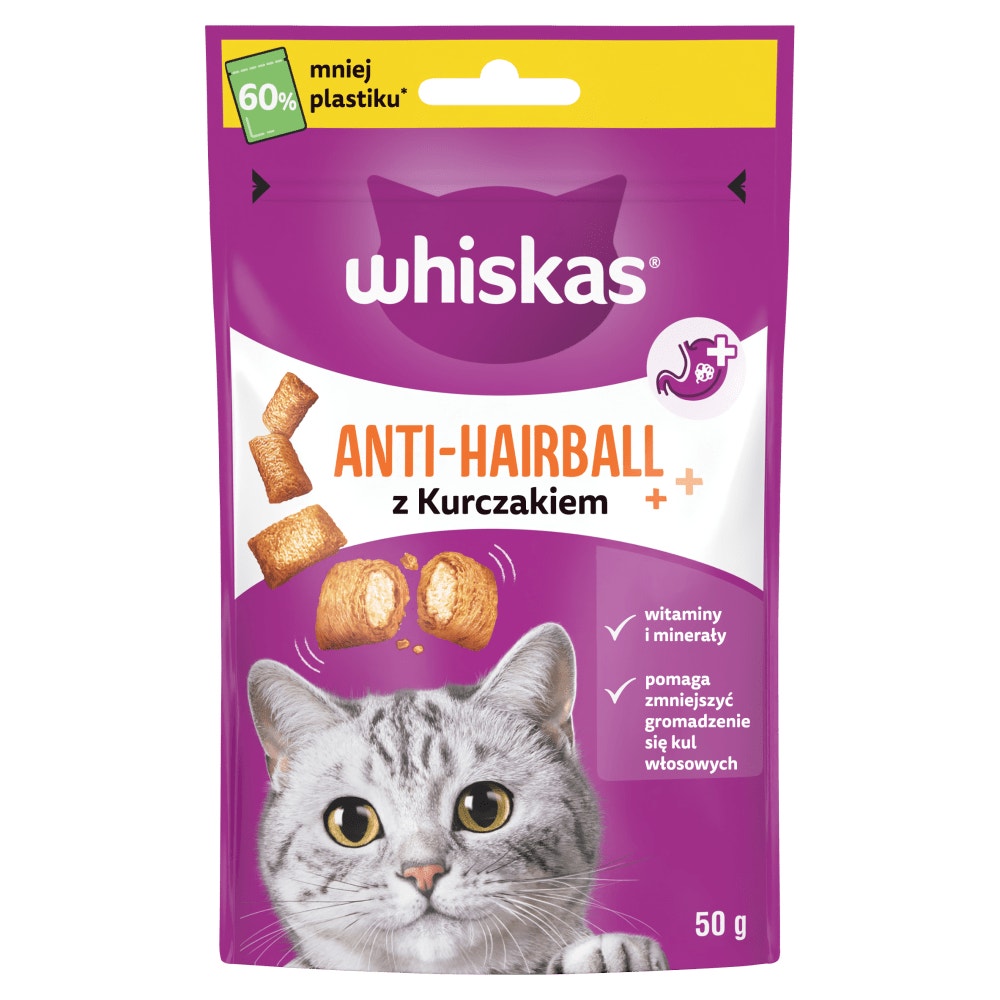 WHISKAS® Anti-Hairball przysmak dla kota przeciw kłaczkom 50g - 1