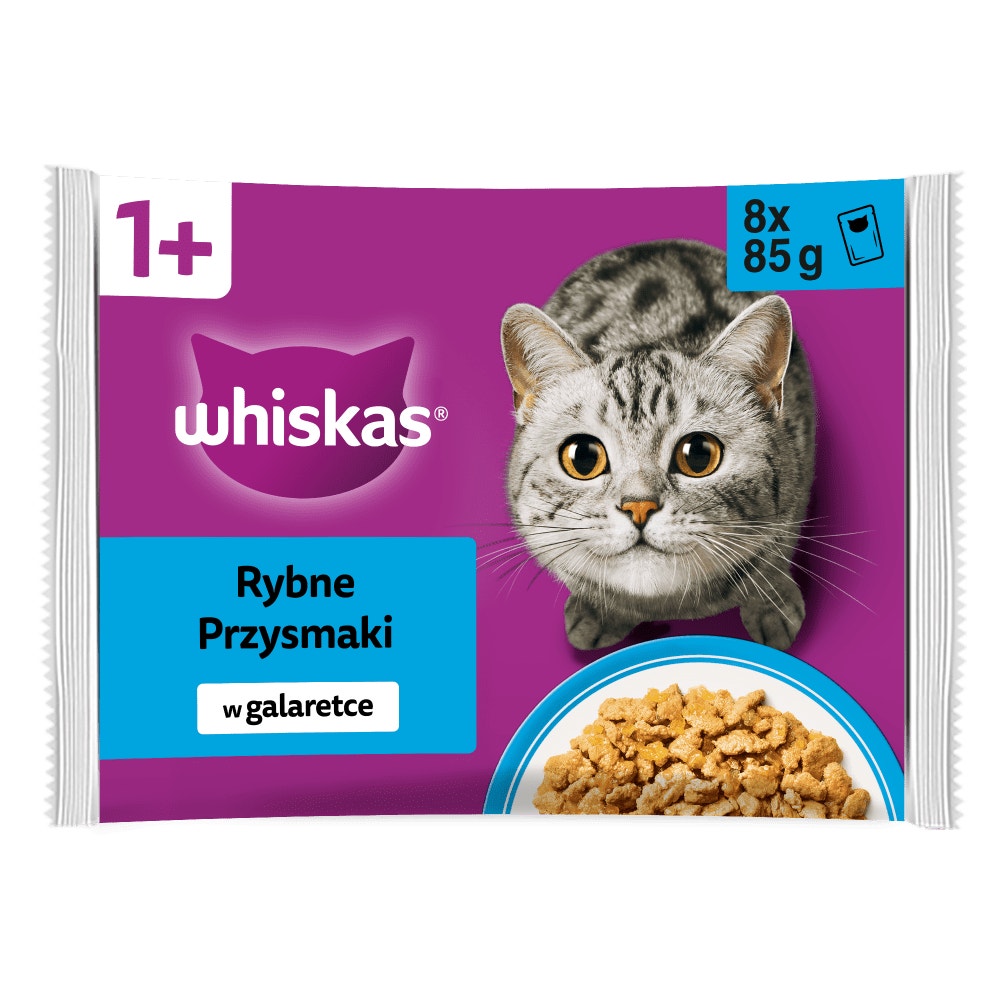 WHISKAS® Karma mokra Rybne Przysmaki w galaretce, 8, 12, 40 & 80 x 85 g - 1