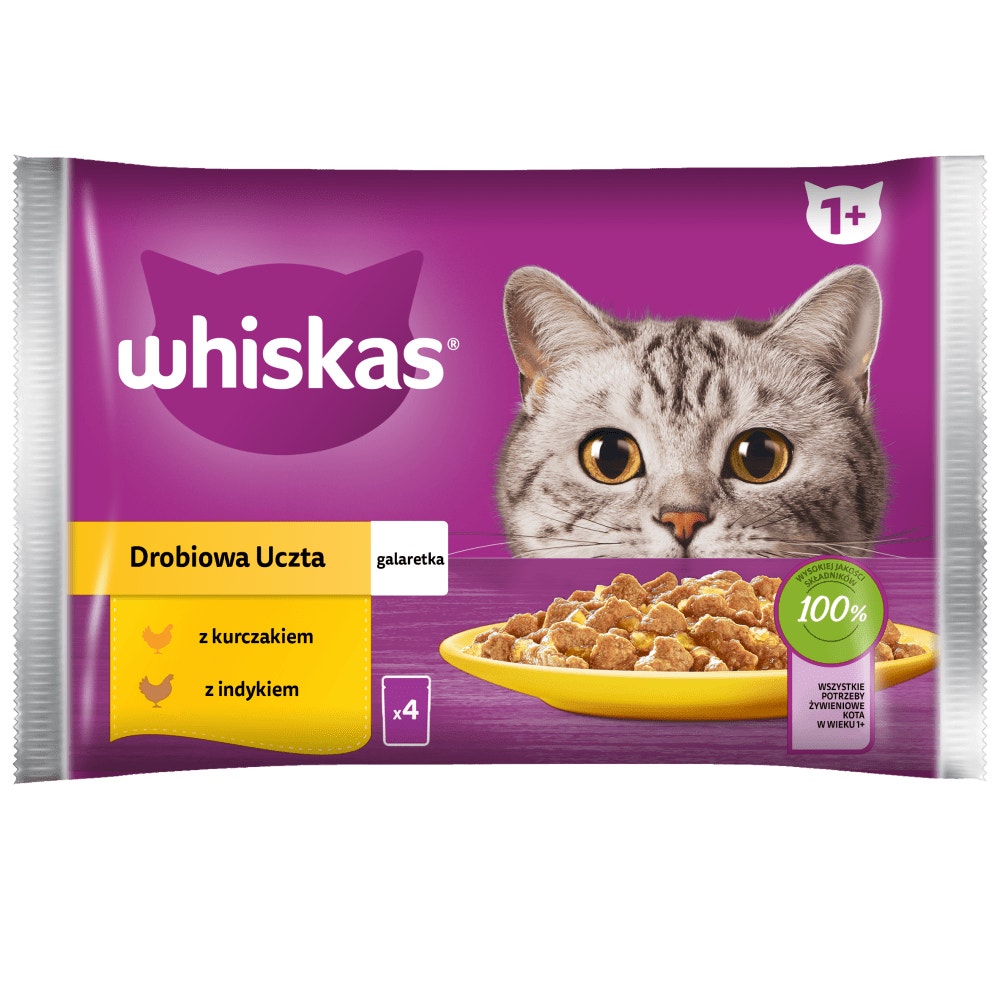 WHISKAS® Drobiowa Uczta w galaretce 4 x 85g - 1