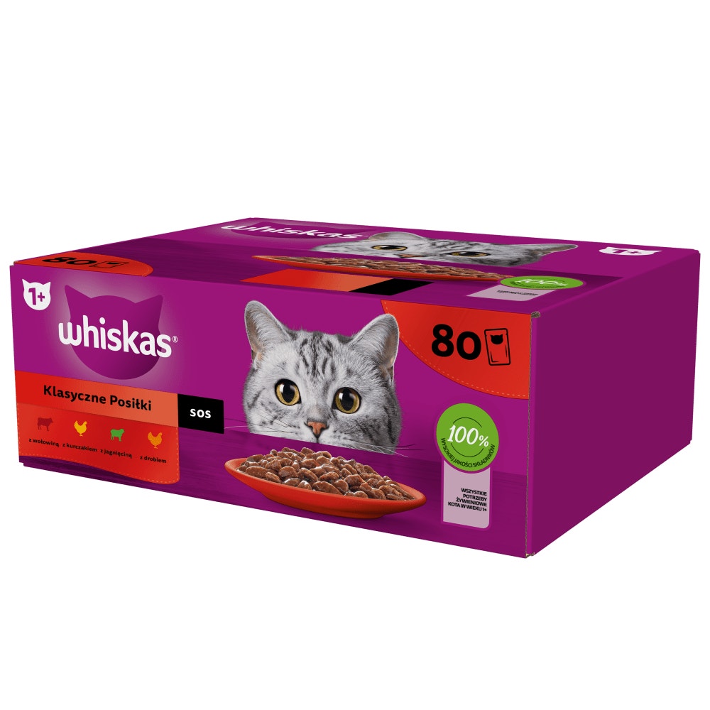 WHISKAS® Klasyczne Posiłki w sosie 80 x 85g​ - 1