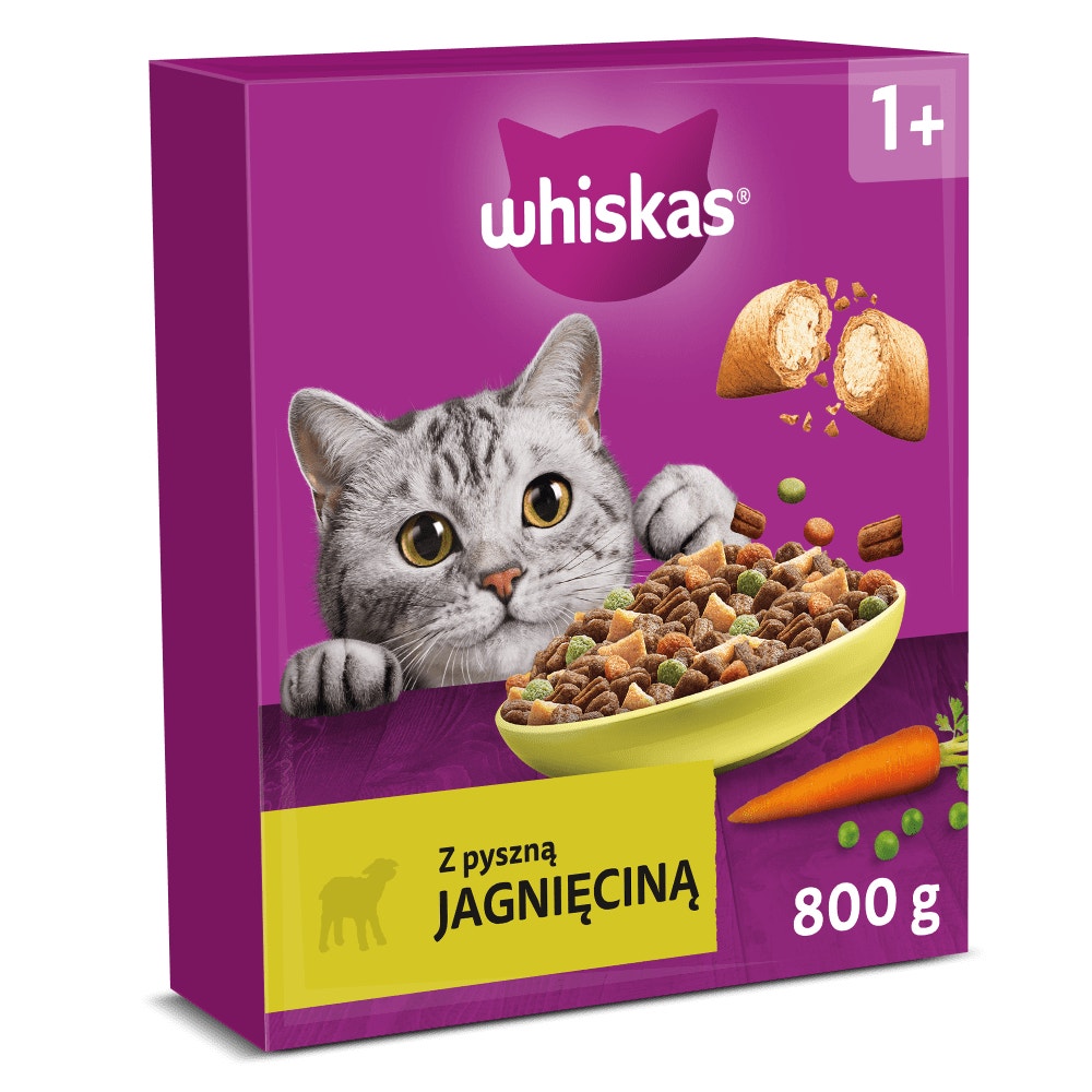 WHISKAS® Sucha karma z Jagnięciną, 800 g - 1