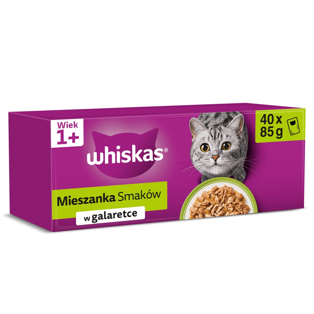 WHISKAS® Karma mokra Mieszanka Smaków w galaretce, 40 x 85 g - 1