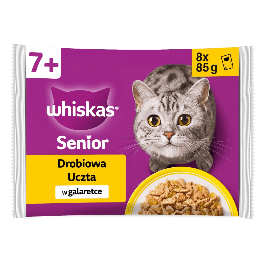 WHISKAS® Senior Karma mokra Drobiowa Uczta w galaretce, 8 x 85 g - 1