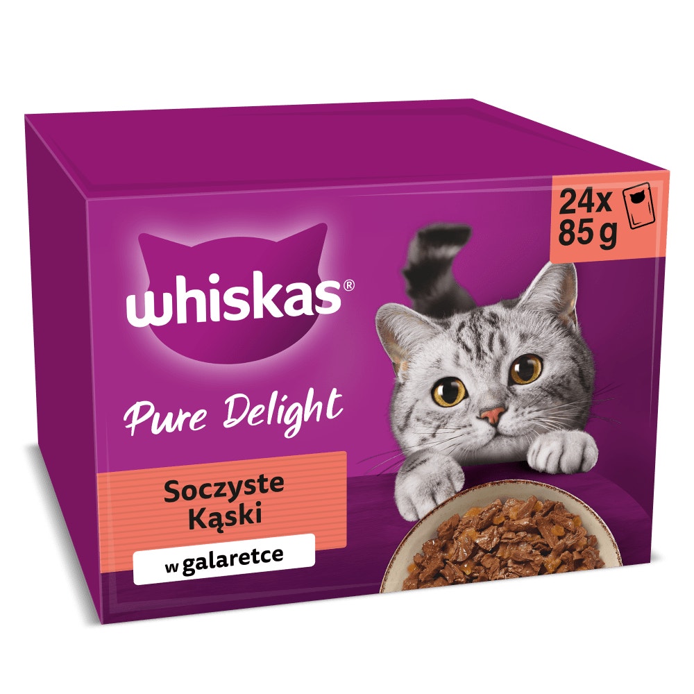 WHISKAS® Pure Delight Karma mokra Soczyste Kąski w galaretce, 24 x 85 g - 1