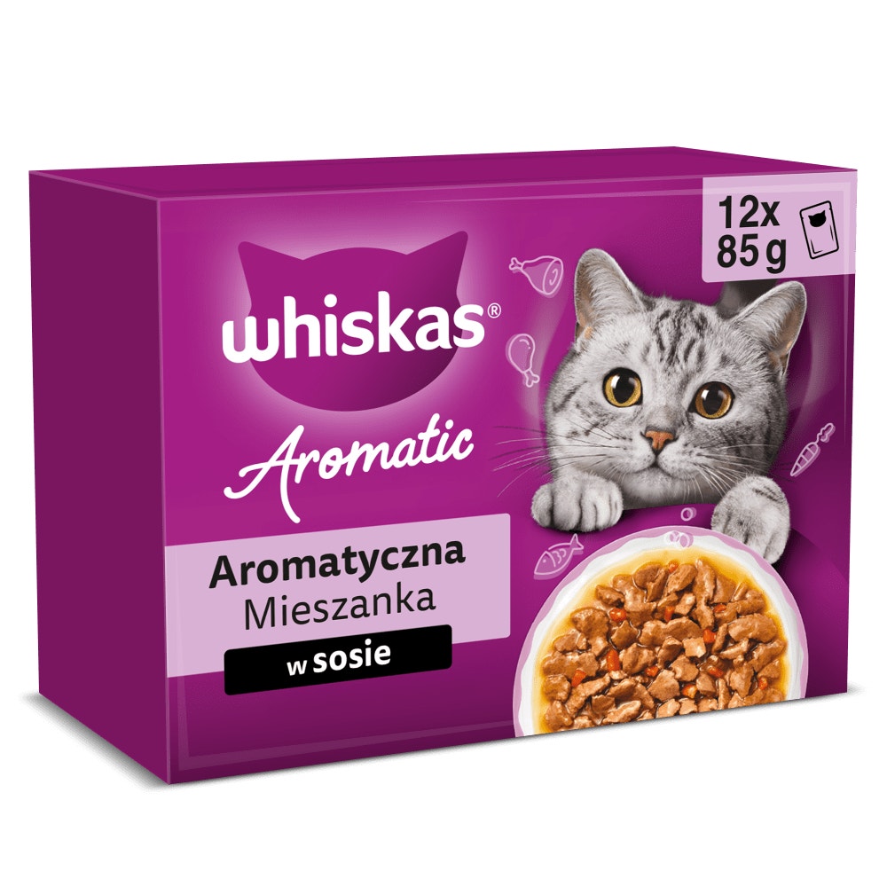 WHISKAS® Aromatic Karma mokra Aromatyczna mieszanka w sosie, 12 & 40 x 85 g - 1